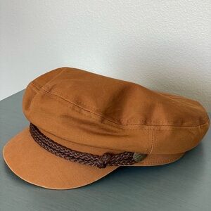 Brixton Tan Newsboy/Fisherman Cap with Braided Detail